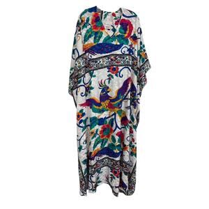 Vintage Ruth Norman New York Neiman Marcus PEACOCK VIBRANT Caftan